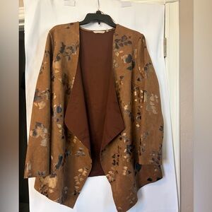 Soft‎ Surroundings Faux Suede Open Front Jacket size medium